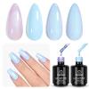 imageBeetles Barely Pink Gel Polish  15ml051 Fl Oz Large Capacity Light Pink Gel Nail Polish for Spring Valentines Nails Pastel Nail Art Salon Long Lasting Soak Off UV LED Nails Lamp Gifts for HerBaby Blue  Purple