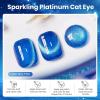 imageBeetles Cat Eye Gel Nail Polish  15ML 9D Cat Eye Chameleon Blue Glitter Gel Polish Magnetic Shimmer Effect Soak Off UV DIY Holo Blue Dream Manicure Gift for WomenEStellar Blue