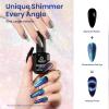 imageBeetles Cat Eye Gel Nail Polish  15ML 9D Cat Eye Chameleon Blue Glitter Gel Polish Magnetic Shimmer Effect Soak Off UV DIY Holo Blue Dream Manicure Gift for WomenCChameleonMystical Aura