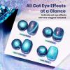 imageBeetles Cat Eye Gel Nail Polish  15ML 9D Cat Eye Chameleon Blue Glitter Gel Polish Magnetic Shimmer Effect Soak Off UV DIY Holo Blue Dream Manicure Gift for WomenAHolo Blue Dream