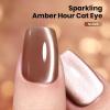 imageBeetles Cat Eye Gel Nail Polish  15ML 9D Cat Eye Chameleon Blue Glitter Gel Polish Magnetic Shimmer Effect Soak Off UV DIY Holo Blue Dream Manicure Gift for WomenABrownAmber Hour