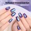 imageBeetles Cat Eye Gel Nail Polish  15ML 9D Cat Eye Chameleon Blue Glitter Gel Polish Magnetic Shimmer Effect Soak Off UV DIY Holo Blue Dream Manicure Gift for WomenAMystic Amethyst