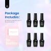 imageBeetles Gel Polish Soft Beam Cat Eye Gel Nail Polish Set  6 Colors Nude Pink Brown Purple Glitter Gel Nail Kit Magnetic Shine Soak Off UV Winter Salon DIY Manicure Gift for WomenNebula Halo