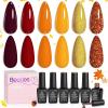 imageBeetles Petal Charm Cat Eye Gel Nail Polish Set  6 Colors 15ML Spring Gel Polish Kit Glitter Pink Purple Blue Orange Red Green Magnetic Effect Soak Off UV Nail Art DIY Manicure Gift for Women000Golden Blessing