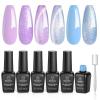 imageBeetles Petal Charm Cat Eye Gel Nail Polish Set  6 Colors 15ML Spring Gel Polish Kit Glitter Pink Purple Blue Orange Red Green Magnetic Effect Soak Off UV Nail Art DIY Manicure Gift for WomenDreamscape Wander
