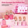 imageBeetles Pink Gel Polish Set  Pinks Escape 15ML051Fl Oz 6 Colors Hema Free Pink Gel Nail Polish Set Same Color Same Bottle Valentines Nails Long Lasting Soak Off UV LED Nail Lamp Gifts for HerPink Escape