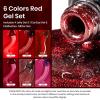 imageBeetles Rose Whispers Jelly Pink Gel Nail Polish Set  6 Colors Valentines Gel Polish Kit Jelly Pink Sheer Translucent Effect Soak Off UV Salon DIY Manicure Spring Gift for Women00Red Revival
