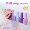 imagebeetles Purple Gel Polish Set  6 Colors Cassis Night Collection HEMAFree 15ml Dark Purple Glitter Shimmer Color Nails with Swatch Card Home Salon Soak Off UV LED Valentines Gift for WomenOcean Whisper