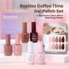 imagebeetles Purple Gel Polish Set  6 Colors Cassis Night Collection HEMAFree 15ml Dark Purple Glitter Shimmer Color Nails with Swatch Card Home Salon Soak Off UV LED Valentines Gift for WomenCoffee Time