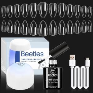 imageBeetles 3Pcs 15ml HEMAFree Nail Prep amp Glue Set Professional Protein Nail Prep AcidFree Dehydrate Bond Primer TPO Free 9 in 1 Nail Glue Gel for Nail Tips Clear Press On Nails Nail Extension13Almond Short 500Pcs Clear Nail Tips Kit