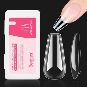 imageBeetles 3Pcs 15ml HEMAFree Nail Prep amp Glue Set Professional Protein Nail Prep AcidFree Dehydrate Bond Primer TPO Free 9 in 1 Nail Glue Gel for Nail Tips Clear Press On Nails Nail Extension37Medium Coffin 500pcs Clear
