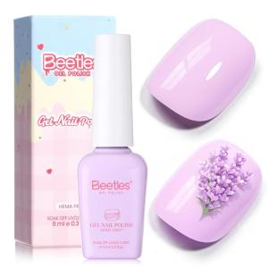 imageBeetles Barely Pink Gel Polish  15ml051 Fl Oz Large Capacity Light Pink Gel Nail Polish for Spring Valentines Nails Pastel Nail Art Salon Long Lasting Soak Off UV LED Nails Lamp Gifts for HerLavender Macarons