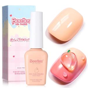imageBeetles Barely Pink Gel Polish  15ml051 Fl Oz Large Capacity Light Pink Gel Nail Polish for Spring Valentines Nails Pastel Nail Art Salon Long Lasting Soak Off UV LED Nails Lamp Gifts for HerSweetie Peach