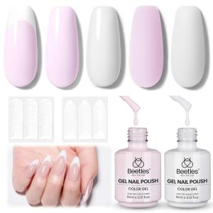 imageBeetles Barely Pink Gel Polish  15ml051 Fl Oz Large Capacity Light Pink Gel Nail Polish for Spring Valentines Nails Pastel Nail Art Salon Long Lasting Soak Off UV LED Nails Lamp Gifts for Her000Pure French