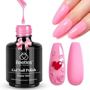 imageBeetles Barely Pink Gel Polish  15ml051 Fl Oz Large Capacity Light Pink Gel Nail Polish for Spring Valentines Nails Pastel Nail Art Salon Long Lasting Soak Off UV LED Nails Lamp Gifts for Her110Flamingo Feather