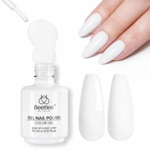 imageBeetles Butter Veil Yellow Jelly Gel Nail Polish  15ML Butter Yellow Gel Nail Polish Base Color Nail Concealer Sheer Translucent Effect Soak Off UV DIY Nail Art Manicure Gift for WomenSnowdrop White Gel Polish