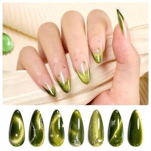 imageBeetles Cat Eye Gel Nail Polish  15ML 9D Cat Eye Chameleon Blue Glitter Gel Polish Magnetic Shimmer Effect Soak Off UV DIY Holo Blue Dream Manicure Gift for WomenCGreenOlive Emerald