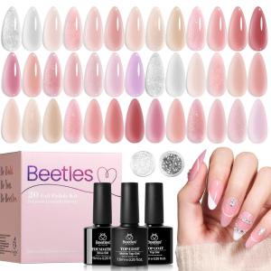 imageBeetles Cat Eye Gel Nail Polish Set  10 Colors Glitter Cat Eye Glint Gel Polish Kit Silver Nude Pink Blue Brown Purple Magnetic Shine Soak Off UV French Nail Art Salon DIY Manicure Gift for Women000Nude Paradise