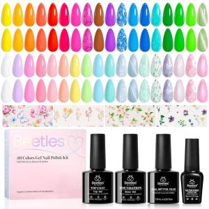 imageBeetles Cat Eye Gel Nail Polish Set  10 Colors Glitter Cat Eye Glint Gel Polish Kit Silver Nude Pink Blue Brown Purple Magnetic Shine Soak Off UV French Nail Art Salon DIY Manicure Gift for WomenImpressionist Garden