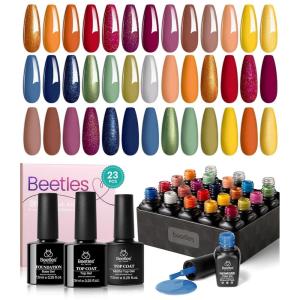 imageBeetles Cat Eye Gel Nail Polish Set  10 Colors Glitter Cat Eye Glint Gel Polish Kit Silver Nude Pink Blue Brown Purple Magnetic Shine Soak Off UV French Nail Art Salon DIY Manicure Gift for Women00 Autumn Spectrum