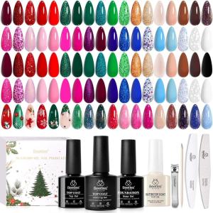 imageBeetles Cat Eye Gel Nail Polish Set  10 Colors Glitter Cat Eye Glint Gel Polish Kit Silver Nude Pink Blue Brown Purple Magnetic Shine Soak Off UV French Nail Art Salon DIY Manicure Gift for Women000 Christmas Spectrum