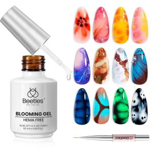 imageBeetles Fairy Garden Cat Eye Gel Nail Polish Set  6 Colors 15ML Spring Gel Polish Kit Glitter Pink Purple Blue Orange Red Green Magnetic Effect Soak Off UV Nail Art DIY Manicure Gift for Women0020ml Hema Free Nail Blooming Gel