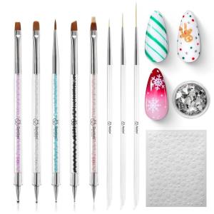 imageBeetles Fairy Prism Cat Eye Gel Nail Polish Set  6 Colors Glitter Cat Eye Gel Polish Kit Red Green Blue Pink Purple Magnetic Shine Soak Off UV Salon DIY Manicure Spring Gift for Women008pcs Nail Art Brushes