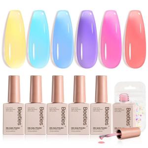 imageBeetles Fairy Prism Cat Eye Gel Nail Polish Set  6 Colors Glitter Cat Eye Gel Polish Kit Red Green Blue Pink Purple Magnetic Shine Soak Off UV Salon DIY Manicure Spring Gift for Women0056 Colos Crystal Candy