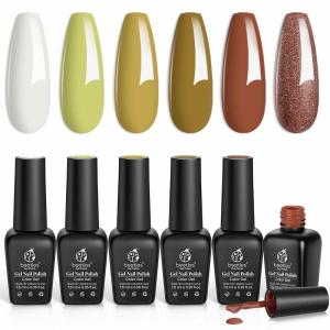 imageBeetles Gel Polish Soft Beam Cat Eye Gel Nail Polish Set  6 Colors Nude Pink Brown Purple Glitter Gel Nail Kit Magnetic Shine Soak Off UV Winter Salon DIY Manicure Gift for Women00Garden Glade 6 Colors Gel Polish Set