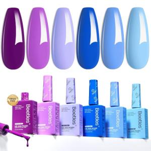 imageBeetles Gel Polish Soft Beam Cat Eye Gel Nail Polish Set  6 Colors Nude Pink Brown Purple Glitter Gel Nail Kit Magnetic Shine Soak Off UV Winter Salon DIY Manicure Gift for WomenHema free Wisteria Whisper