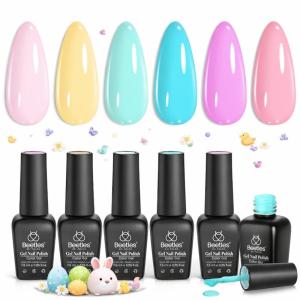 imageBeetles Gel Polish Soft Beam Cat Eye Gel Nail Polish Set  6 Colors Nude Pink Brown Purple Glitter Gel Nail Kit Magnetic Shine Soak Off UV Winter Salon DIY Manicure Gift for WomenPastel