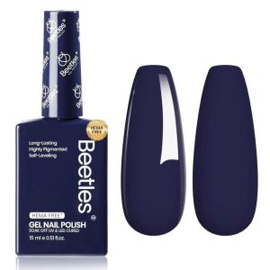 imageBeetles Navy Blue Gel Polish  Eclipse Blue Classic Gel Polish HEMAFree Nail Polish LongLasting Soak Off UV LED Nail Art Gel Home Salon 15ml05 fl ozEclipse Blue