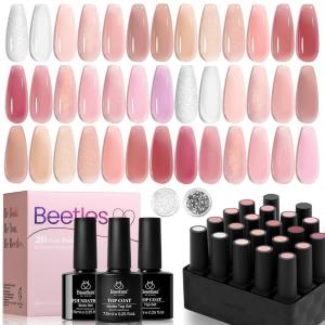imageBeetles Pink Gel Polish Set  Pinks Escape 15ML051Fl Oz 6 Colors Hema Free Pink Gel Nail Polish Set Same Color Same Bottle Valentines Nails Long Lasting Soak Off UV LED Nail Lamp Gifts for Her000Nude Paradise
