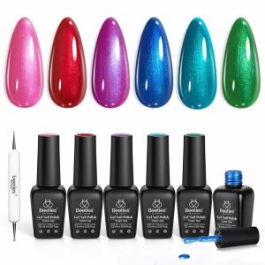 imageBeetles Rose Whispers Jelly Pink Gel Nail Polish Set  6 Colors Valentines Gel Polish Kit Jelly Pink Sheer Translucent Effect Soak Off UV Salon DIY Manicure Spring Gift for Women00Mystic Flow