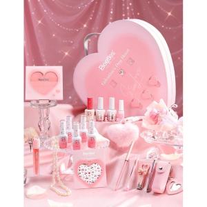 imageBeetles So In Love Collection  Glow In Love Valentine Gel Nail Polish Set Pink Gel Nail Art Set with Base Top Coat Mini Rose Bouquet Salon DIY at Home Valentines Day Gift for Women Wife GirlfriendGlow In Love