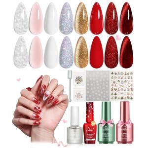 imagebeetles Purple Gel Polish Set  6 Colors Cassis Night Collection HEMAFree 15ml Dark Purple Glitter Shimmer Color Nails with Swatch Card Home Salon Soak Off UV LED Valentines Gift for WomenMerry Glow