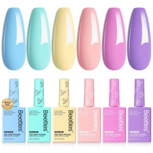 imagebeetles Purple Gel Polish Set  6 Colors Cassis Night Collection HEMAFree 15ml Dark Purple Glitter Shimmer Color Nails with Swatch Card Home Salon Soak Off UV LED Valentines Gift for WomenFairy Tale Dream