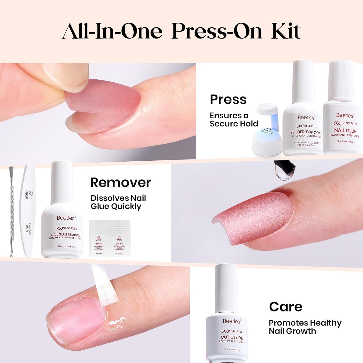 imageBeetles Cat Eye Press On Nails  Enchanted Aurora  7 Colors Medium Almond Press On Nails  16 Sizes 224 Pcs Natural Salon Quality For Red Blue Purple Nails St Patrick Day4M MediumCat Eye Midnight Aurora Kit