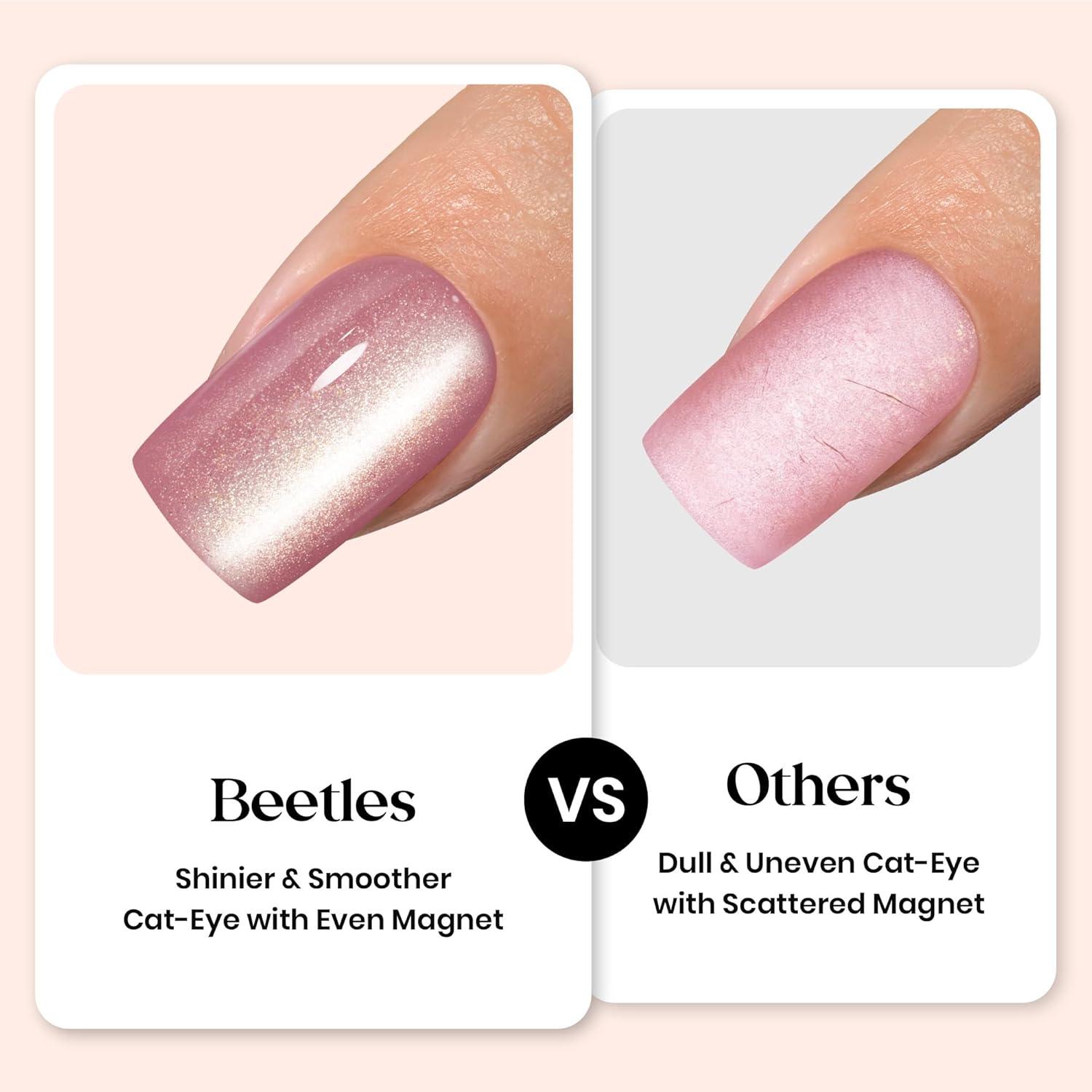 imageBeetles Cat Eye Press On Nails  Enchanted Aurora  7 Colors Medium Almond Press On Nails  16 Sizes 224 Pcs Natural Salon Quality For Red Blue Purple Nails St Patrick Day04S SquareCat Eye Galaxy Aurora