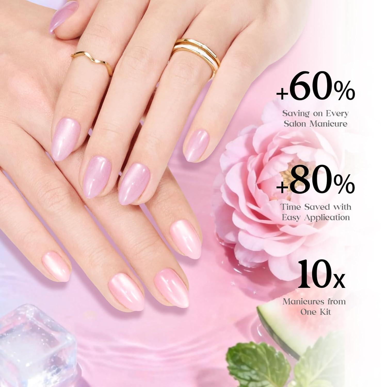 imageBeetles Cat Eye Press On Nails  Enchanted Aurora  7 Colors Medium Almond Press On Nails  16 Sizes 224 Pcs Natural Salon Quality For Red Blue Purple Nails St Patrick Day01S AlmondCat Eye Soda Aurora