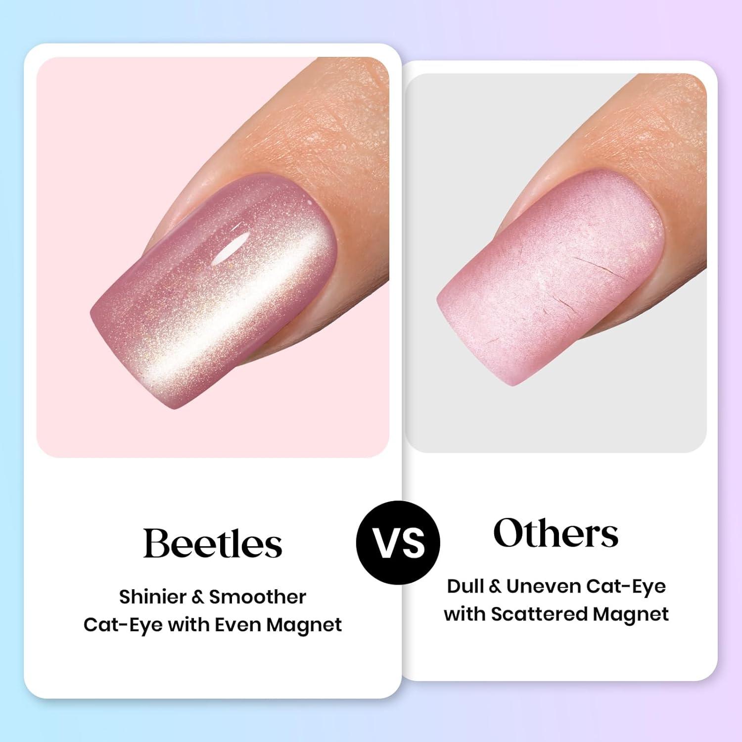 imageBeetles Cat Eye Press On Nails  Enchanted Aurora  7 Colors Medium Almond Press On Nails  16 Sizes 224 Pcs Natural Salon Quality For Red Blue Purple Nails St Patrick Day01S SquareCat Eye Fizz Aurora