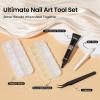 imageBeetles 3D Gel Nail Art with 3D Mold2 Pcs Sandy Glow Clear and White Solid Builder Gels for Nails NonSticky Sculpting with DualEnded Sculpture Pen Beginner Friendly DIY at HomeUV LED Lamp NeededGold