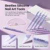 imageBeetles 3D Gel Nail Art with 3D Mold2 Pcs Sandy Glow Clear and White Solid Builder Gels for Nails NonSticky Sculpting with DualEnded Sculpture Pen Beginner Friendly DIY at HomeUV LED Lamp NeededNail Art Sculpture Pen 5 Pcs