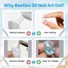 imageBeetles 3D Gel Nail Art with 3D Mold2 Pcs Sandy Glow Clear and White Solid Builder Gels for Nails NonSticky Sculpting with DualEnded Sculpture Pen Beginner Friendly DIY at HomeUV LED Lamp NeededB4Clear  White Solid Builder Gel