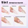 imageBeetles 3D Gel Nail Art with 3D Mold2 Pcs Sandy Glow Clear and White Solid Builder Gels for Nails NonSticky Sculpting with DualEnded Sculpture Pen Beginner Friendly DIY at HomeUV LED Lamp Needed0130g Clear 3D Gel