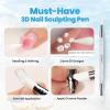 imageBeetles 3D Gel Nail Art with 3D Mold2 Pcs Sandy Glow Clear and White Solid Builder Gels for Nails NonSticky Sculpting with DualEnded Sculpture Pen Beginner Friendly DIY at HomeUV LED Lamp NeededB4Clear  White Solid Builder Gel