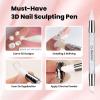 imageBeetles 3D Gel Nail Art with 3D Mold2 Pcs Sandy Glow Clear and White Solid Builder Gels for Nails NonSticky Sculpting with DualEnded Sculpture Pen Beginner Friendly DIY at HomeUV LED Lamp NeededB5Pink Solid Builder Gel