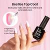 imageBeetles 3Pcs 15ml Pink Gel Nail Polish and No Wipe Gel Top Coat amp Base Coat Set Soak Off UV Lamp and Long Lasting Top Coat French Manicure Art Design Kit3 Pcs Gel Base and Top CoatPink Gel Polish