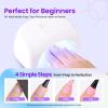imageBeetles 80 Pcs Gel Nail Polish Kit with U V Light 20 Color Jelly Gel Nail Polish Set Milky Nude Red Purple Glitter Sheer Daylight Nails Kit with Cat Eye Top Coat Rubber Base Women Teens Girls Gifts020 Colors Colorful Dreamscape PRO