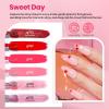 imageBeetles 80 Pcs Gel Nail Polish Kit with U V Light 20 Color Jelly Gel Nail Polish Set Milky Nude Red Purple Glitter Sheer Daylight Nails Kit with Cat Eye Top Coat Rubber Base Women Teens Girls GiftsSweet Date